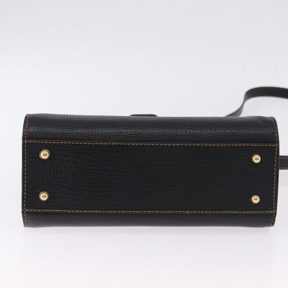 LOEWE Shoulder Bag Leather Black Gold Auth ka5292A