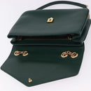 GUCCI Rajah Chain Shoulder Bag Leather Green Gold 537241 Auth ka5294M-15