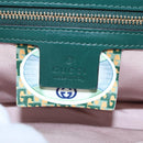 GUCCI Rajah Chain Shoulder Bag Leather Green Gold 537241 Auth ka5294M-16
