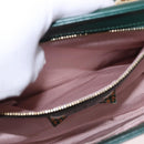 GUCCI Rajah Chain Shoulder Bag Leather Green Gold 537241 Auth ka5294M-21