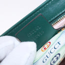 GUCCI Rajah Chain Shoulder Bag Leather Green Gold 537241 Auth ka5294M-23