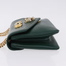 GUCCI Rajah Chain Shoulder Bag Leather Green Gold 537241 Auth ka5294M-5
