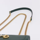 GUCCI Rajah Chain Shoulder Bag Leather Green Gold 537241 Auth ka5294M-8