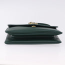 GUCCI Rajah Chain Shoulder Bag Leather Green Gold 537241 Auth ka5294M-9