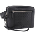 Salvatore Ferragamo Gancini Waist bag Leather Black Silver Auth ka5295A-1