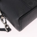 Salvatore Ferragamo Gancini Waist bag Leather Black Silver Auth ka5295A-9