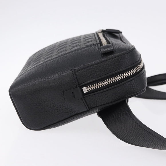 Salvatore Ferragamo Gancini Waist bag Leather Black Silver Auth ka5295A