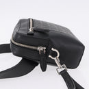 Salvatore Ferragamo Gancini Waist bag Leather Black Silver Auth ka5295A-4