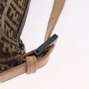 FENDI Zucchino Canvas Hand Pouch Beige Silver Auth ka5296A-17