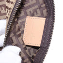 FENDI Zucchino Canvas Hand Pouch Beige Silver Auth ka5296A-18