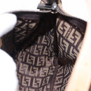FENDI Zucchino Canvas Hand Pouch Beige Silver Auth ka5296A-20