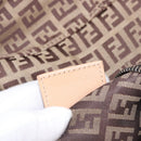 FENDI Zucchino Canvas Hand Pouch Beige Silver Auth ka5296A-12