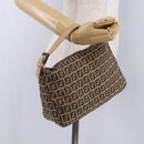 FENDI Zucchino Canvas Hand Pouch Beige Silver Auth ka5296A-21