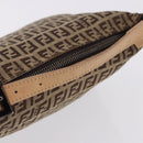 FENDI Zucchino Canvas Hand Pouch Beige Silver Auth ka5296A-7