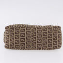 FENDI Zucchino Canvas Hand Pouch Beige Silver Auth ka5296A-5