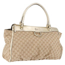 GUCCI GG Canvas Hand Bag Beige Gold 190248 Auth ka5304A-1