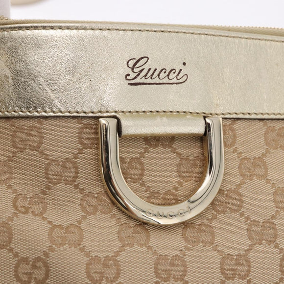 GUCCI GG Canvas Hand Bag Beige Gold 190248 Auth ka5304A
