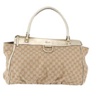 GUCCI GG Canvas Hand Bag Beige Gold 190248 Auth ka5304A-13