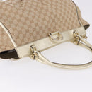 GUCCI GG Canvas Hand Bag Beige Gold 190248 Auth ka5304A-6