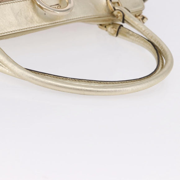 GUCCI GG Canvas Hand Bag Beige Gold 190248 Auth ka5304A