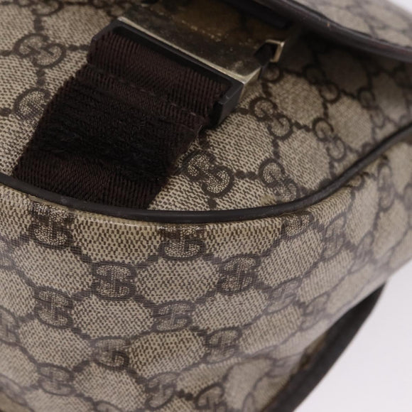GUCCI GG Supreme Shoulder Bag PVC Beige Gold 201732 Auth ka5309