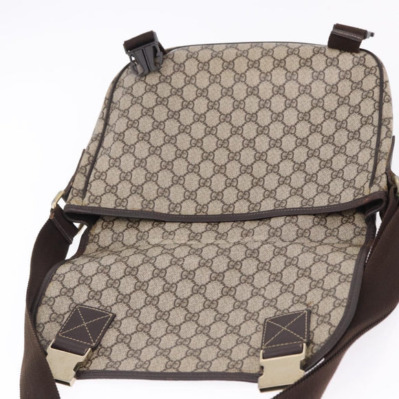 GUCCI GG Supreme Shoulder Bag PVC Beige Gold 201732 Auth ka5309