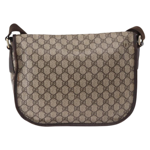 GUCCI GG Supreme Shoulder Bag PVC Beige Gold 201732 Auth ka5309