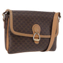 CELINE Macadam Canvas Shoulder Bag PVC Leather Brown Gold Auth ka5312-1