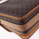 CELINE Macadam Canvas Shoulder Bag PVC Leather Brown Gold Auth ka5312-12