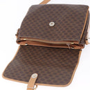 CELINE Macadam Canvas Shoulder Bag PVC Leather Brown Gold Auth ka5312-15