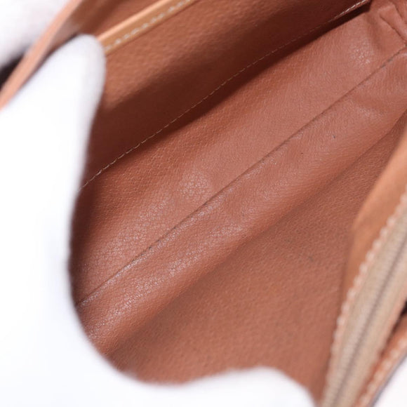 CELINE Macadam Canvas Shoulder Bag PVC Leather Brown Gold Auth ka5312