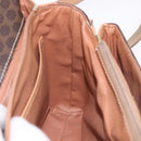 CELINE Macadam Canvas Shoulder Bag PVC Leather Brown Gold Auth ka5312-18