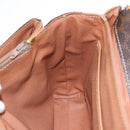 CELINE Macadam Canvas Shoulder Bag PVC Leather Brown Gold Auth ka5312-19