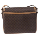 CELINE Macadam Canvas Shoulder Bag PVC Leather Brown Gold Auth ka5312-3