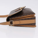 CELINE Macadam Canvas Shoulder Bag PVC Leather Brown Gold Auth ka5312-5