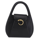 CARTIER PANTHERE Hand Bag Leather Black Gold Auth ka5314A-2