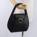 CARTIER PANTHERE Hand Bag Leather Black Gold Auth ka5314A-22