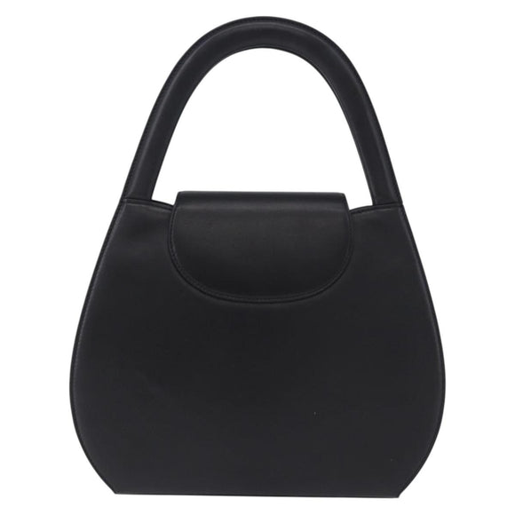 CARTIER PANTHERE Hand Bag Leather Black Gold Auth ka5314A