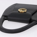 CARTIER PANTHERE Hand Bag Leather Black Gold Auth ka5314A-6