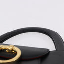 CARTIER PANTHERE Hand Bag Leather Black Gold Auth ka5314A-8