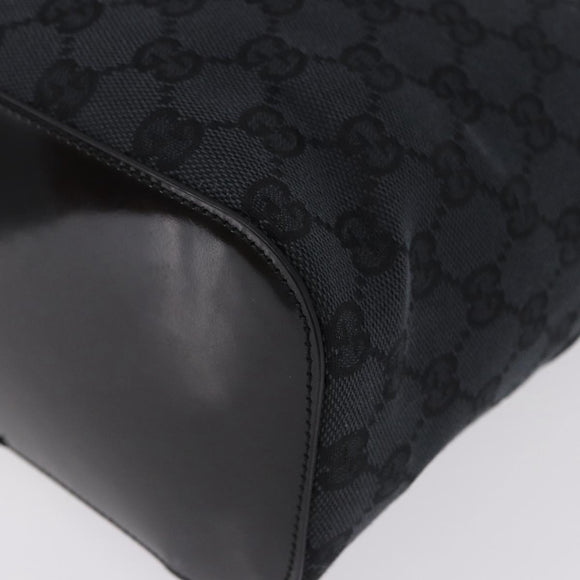 GUCCI GG Canvas Shoulder Bag Black Silver 001 3750 Auth ka5315A