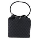 GUCCI GG Canvas Shoulder Bag Black Silver 001 3750 Auth ka5315A-2