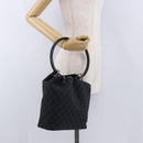 GUCCI GG Canvas Shoulder Bag Black Silver 001 3750 Auth ka5315A-21