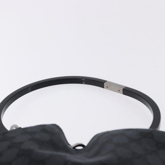 GUCCI GG Canvas Shoulder Bag Black Silver 001 3750 Auth ka5315A