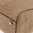 Salvatore Ferragamo Hand Bag Leather Brown Silver Auth ka5316-14