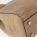 Salvatore Ferragamo Hand Bag Leather Brown Silver Auth ka5316-15