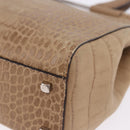 Salvatore Ferragamo Hand Bag Leather Brown Silver Auth ka5316-16
