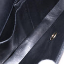 CHANEL Choco Bar Line Chain Shoulder Bag Leather Black Gold CC Auth ka5317V-11