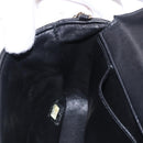 CHANEL Choco Bar Line Chain Shoulder Bag Leather Black Gold CC Auth ka5317V-23