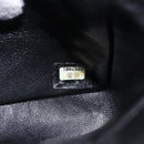 CHANEL Choco Bar Line Chain Shoulder Bag Leather Black Gold CC Auth ka5317V-12